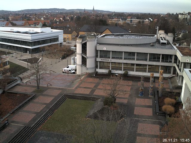 Foto der Webcam: Verwaltungsgeb&auml;ude, Innenhof mit Audimax, H&ouml;rsaal-Geb&auml;ude 1
