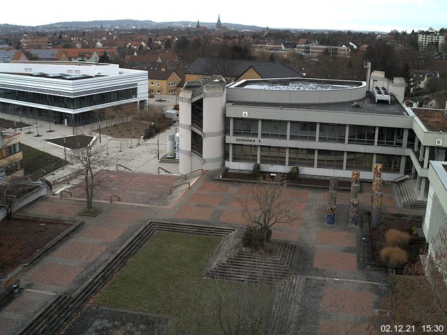 Foto der Webcam: Verwaltungsgeb&auml;ude, Innenhof mit Audimax, H&ouml;rsaal-Geb&auml;ude 1