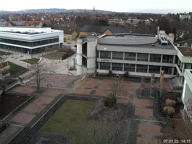 Foto der Webcam: Verwaltungsgeb&auml;ude, Innenhof mit Audimax, H&ouml;rsaal-Geb&auml;ude 1