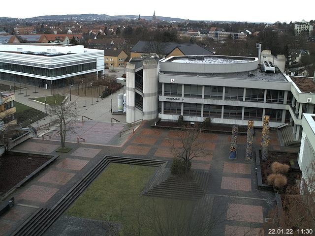 Foto der Webcam: Verwaltungsgeb&auml;ude, Innenhof mit Audimax, H&ouml;rsaal-Geb&auml;ude 1