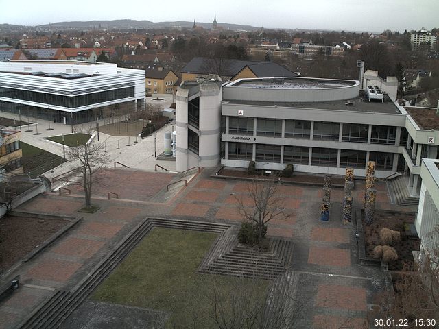Foto der Webcam: Verwaltungsgeb&auml;ude, Innenhof mit Audimax, H&ouml;rsaal-Geb&auml;ude 1