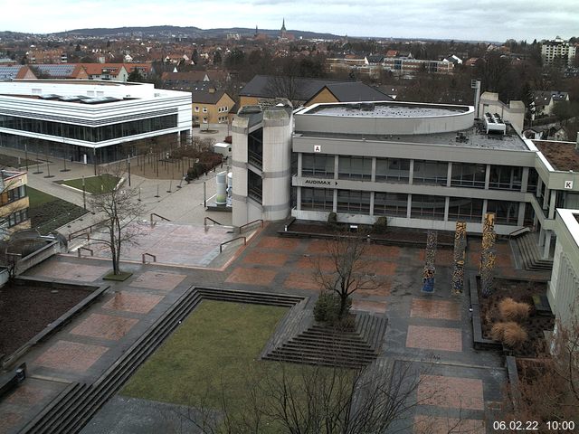 Foto der Webcam: Verwaltungsgeb&auml;ude, Innenhof mit Audimax, H&ouml;rsaal-Geb&auml;ude 1