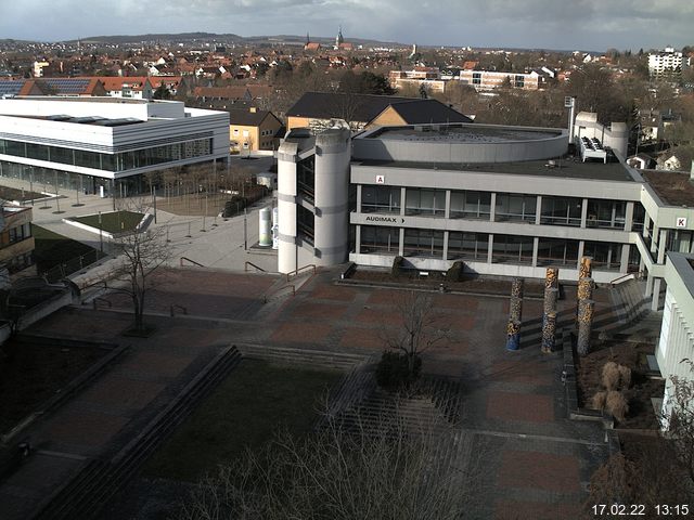 Foto der Webcam: Verwaltungsgeb&auml;ude, Innenhof mit Audimax, H&ouml;rsaal-Geb&auml;ude 1