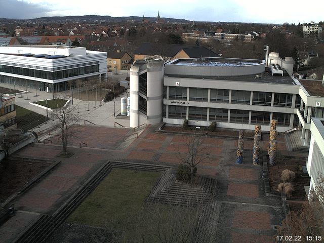 Foto der Webcam: Verwaltungsgeb&auml;ude, Innenhof mit Audimax, H&ouml;rsaal-Geb&auml;ude 1