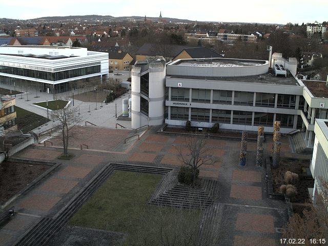 Foto der Webcam: Verwaltungsgeb&auml;ude, Innenhof mit Audimax, H&ouml;rsaal-Geb&auml;ude 1