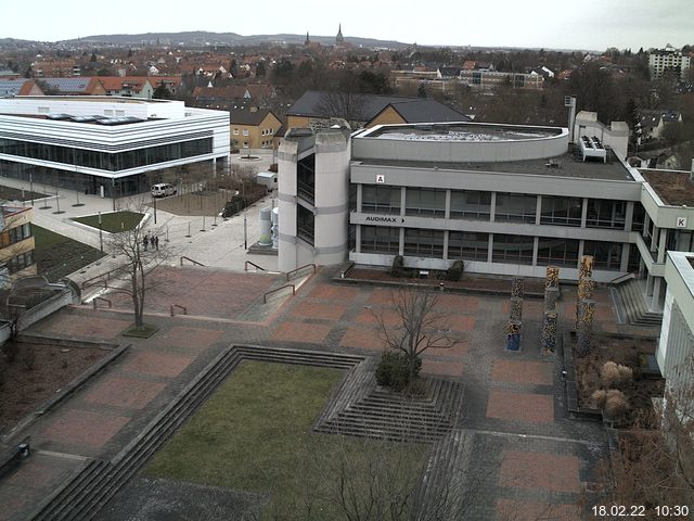 Foto der Webcam: Verwaltungsgeb&auml;ude, Innenhof mit Audimax, H&ouml;rsaal-Geb&auml;ude 1