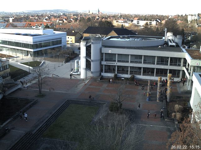 Foto der Webcam: Verwaltungsgeb&auml;ude, Innenhof mit Audimax, H&ouml;rsaal-Geb&auml;ude 1