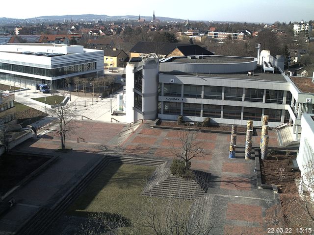 Foto der Webcam: Verwaltungsgeb&auml;ude, Innenhof mit Audimax, H&ouml;rsaal-Geb&auml;ude 1