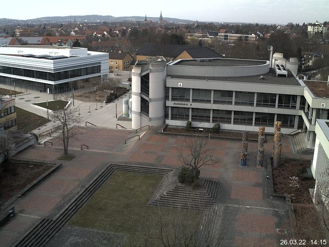 Foto der Webcam: Verwaltungsgeb&auml;ude, Innenhof mit Audimax, H&ouml;rsaal-Geb&auml;ude 1