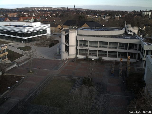 Foto der Webcam: Verwaltungsgeb&auml;ude, Innenhof mit Audimax, H&ouml;rsaal-Geb&auml;ude 1