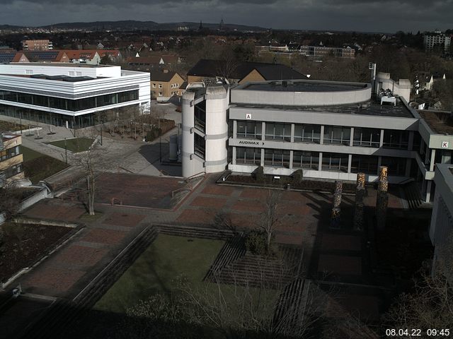Foto der Webcam: Verwaltungsgeb&auml;ude, Innenhof mit Audimax, H&ouml;rsaal-Geb&auml;ude 1