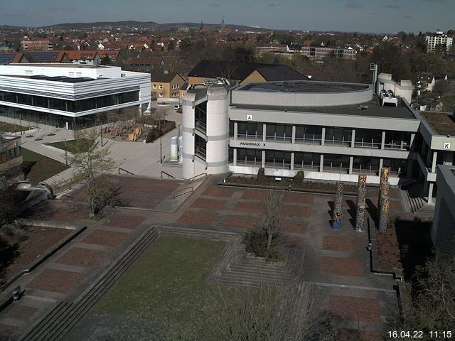 Foto der Webcam: Verwaltungsgeb&auml;ude, Innenhof mit Audimax, H&ouml;rsaal-Geb&auml;ude 1