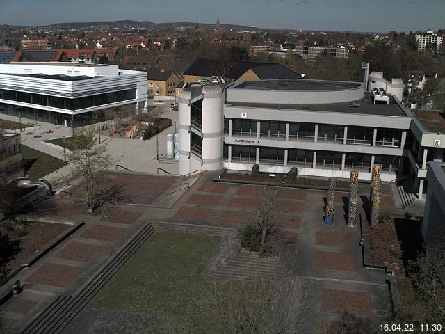 Foto der Webcam: Verwaltungsgeb&auml;ude, Innenhof mit Audimax, H&ouml;rsaal-Geb&auml;ude 1