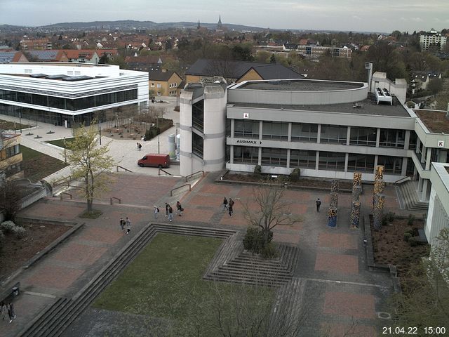 Foto der Webcam: Verwaltungsgeb&auml;ude, Innenhof mit Audimax, H&ouml;rsaal-Geb&auml;ude 1