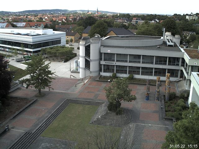 Foto der Webcam: Verwaltungsgeb&auml;ude, Innenhof mit Audimax, H&ouml;rsaal-Geb&auml;ude 1