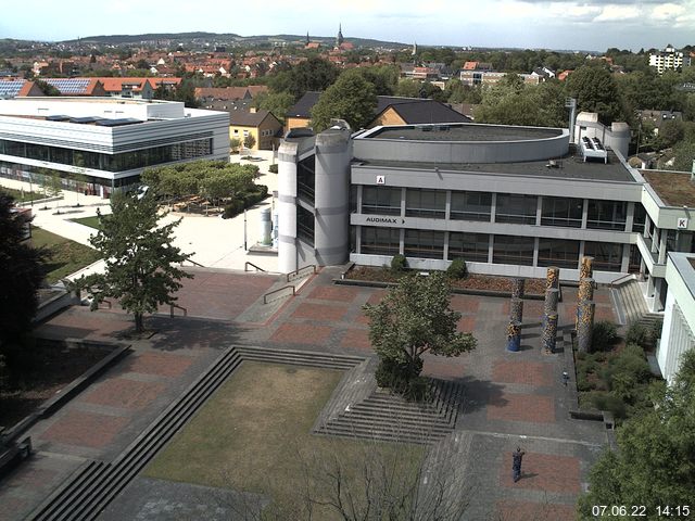 Foto der Webcam: Verwaltungsgeb&auml;ude, Innenhof mit Audimax, H&ouml;rsaal-Geb&auml;ude 1