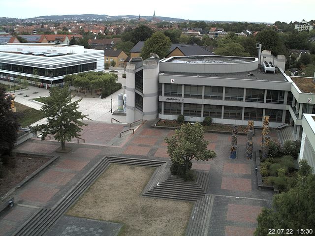 Foto der Webcam: Verwaltungsgeb&auml;ude, Innenhof mit Audimax, H&ouml;rsaal-Geb&auml;ude 1