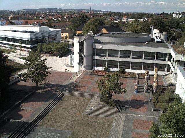 Foto der Webcam: Verwaltungsgeb&auml;ude, Innenhof mit Audimax, H&ouml;rsaal-Geb&auml;ude 1
