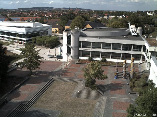 Foto der Webcam: Verwaltungsgeb&auml;ude, Innenhof mit Audimax, H&ouml;rsaal-Geb&auml;ude 1