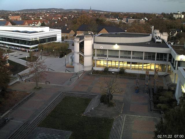 Foto der Webcam: Verwaltungsgeb&auml;ude, Innenhof mit Audimax, H&ouml;rsaal-Geb&auml;ude 1