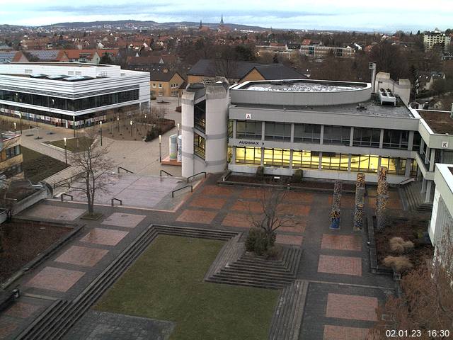 Foto der Webcam: Verwaltungsgeb&auml;ude, Innenhof mit Audimax, H&ouml;rsaal-Geb&auml;ude 1