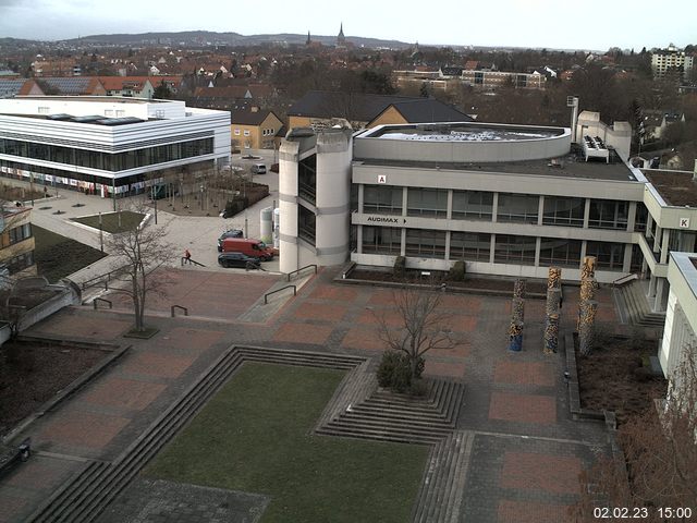 Foto der Webcam: Verwaltungsgeb&auml;ude, Innenhof mit Audimax, H&ouml;rsaal-Geb&auml;ude 1
