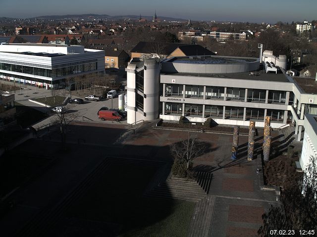 Foto der Webcam: Verwaltungsgeb&auml;ude, Innenhof mit Audimax, H&ouml;rsaal-Geb&auml;ude 1