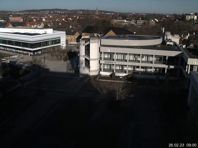Foto der Webcam: Verwaltungsgeb&auml;ude, Innenhof mit Audimax, H&ouml;rsaal-Geb&auml;ude 1