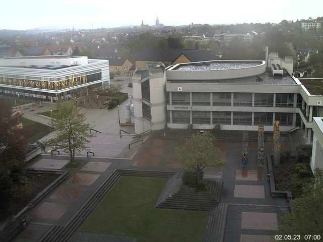 Foto der Webcam: Verwaltungsgeb&auml;ude, Innenhof mit Audimax, H&ouml;rsaal-Geb&auml;ude 1