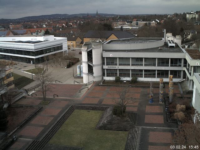Foto der Webcam: Verwaltungsgeb&auml;ude, Innenhof mit Audimax, H&ouml;rsaal-Geb&auml;ude 1
