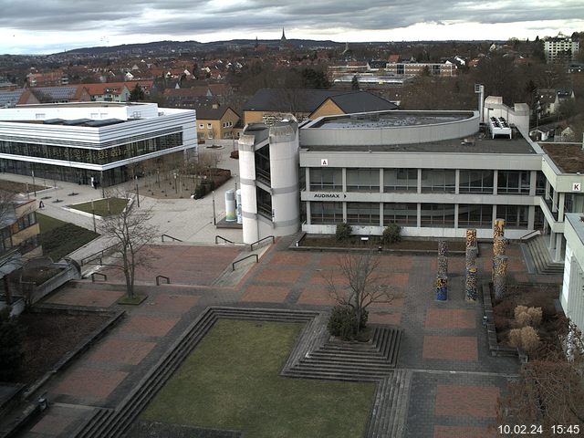 Foto der Webcam: Verwaltungsgeb&auml;ude, Innenhof mit Audimax, H&ouml;rsaal-Geb&auml;ude 1