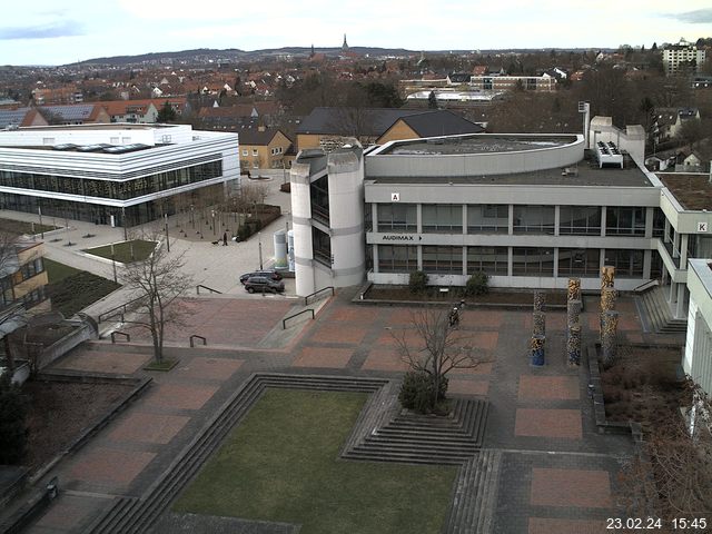 Foto der Webcam: Verwaltungsgeb&auml;ude, Innenhof mit Audimax, H&ouml;rsaal-Geb&auml;ude 1