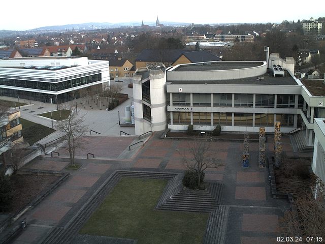 Foto der Webcam: Verwaltungsgeb&auml;ude, Innenhof mit Audimax, H&ouml;rsaal-Geb&auml;ude 1