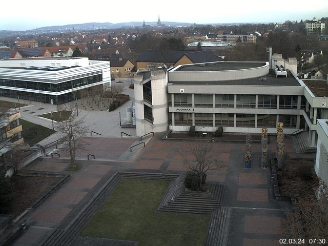 Foto der Webcam: Verwaltungsgeb&auml;ude, Innenhof mit Audimax, H&ouml;rsaal-Geb&auml;ude 1