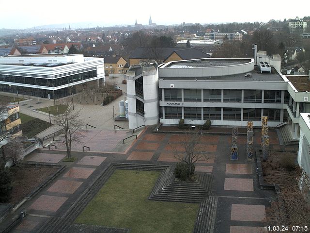 Foto der Webcam: Verwaltungsgeb&auml;ude, Innenhof mit Audimax, H&ouml;rsaal-Geb&auml;ude 1