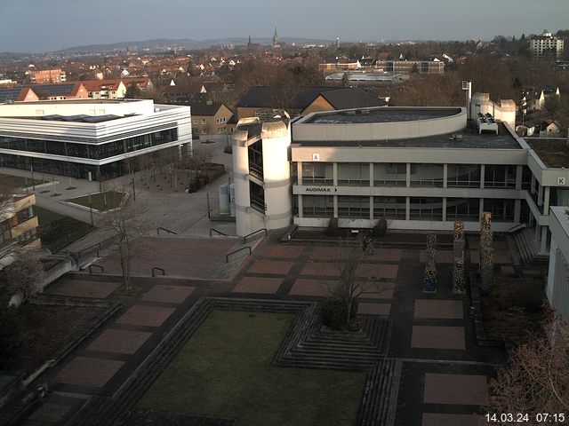 Foto der Webcam: Verwaltungsgeb&auml;ude, Innenhof mit Audimax, H&ouml;rsaal-Geb&auml;ude 1