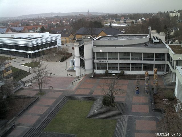 Foto der Webcam: Verwaltungsgeb&auml;ude, Innenhof mit Audimax, H&ouml;rsaal-Geb&auml;ude 1