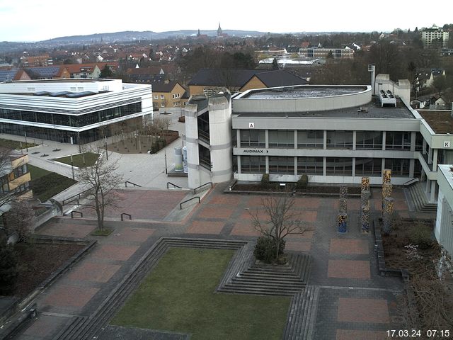 Foto der Webcam: Verwaltungsgeb&auml;ude, Innenhof mit Audimax, H&ouml;rsaal-Geb&auml;ude 1