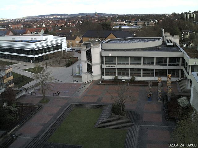 Foto der Webcam: Verwaltungsgeb&auml;ude, Innenhof mit Audimax, H&ouml;rsaal-Geb&auml;ude 1