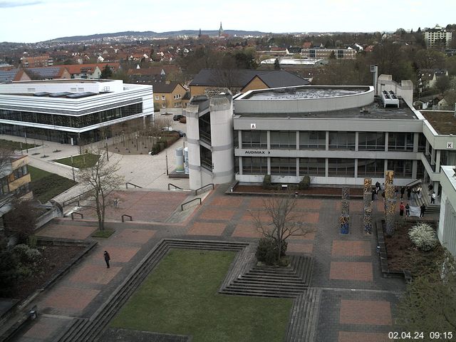 Foto der Webcam: Verwaltungsgeb&auml;ude, Innenhof mit Audimax, H&ouml;rsaal-Geb&auml;ude 1