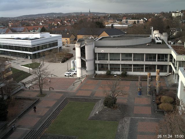Foto der Webcam: Verwaltungsgeb&auml;ude, Innenhof mit Audimax, H&ouml;rsaal-Geb&auml;ude 1