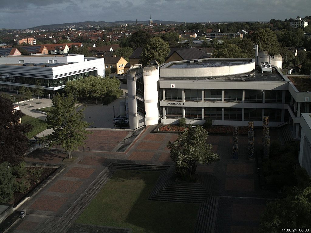 Foto der Webcam: Verwaltungsgeb&auml;ude, Innenhof mit Audimax, H&ouml;rsaal-Geb&auml;ude 1