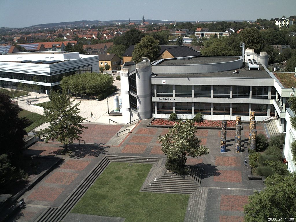 Foto der Webcam: Verwaltungsgeb&auml;ude, Innenhof mit Audimax, H&ouml;rsaal-Geb&auml;ude 1