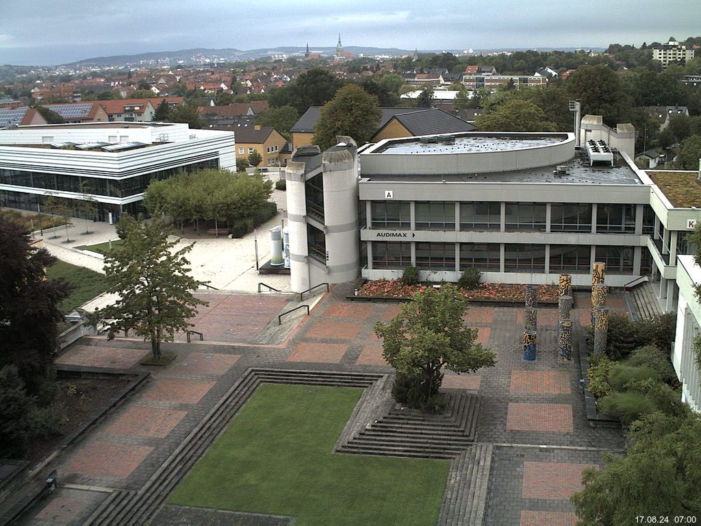 Foto der Webcam: Verwaltungsgeb&auml;ude, Innenhof mit Audimax, H&ouml;rsaal-Geb&auml;ude 1