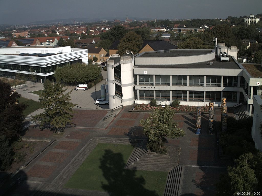Foto der Webcam: Verwaltungsgeb&auml;ude, Innenhof mit Audimax, H&ouml;rsaal-Geb&auml;ude 1