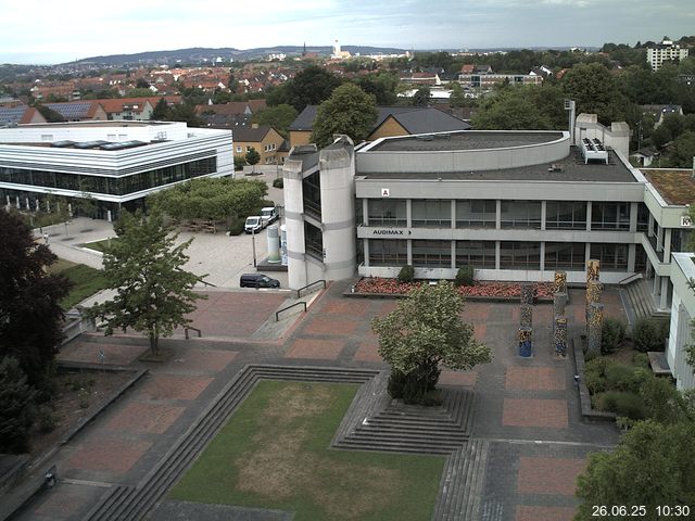 Foto der Webcam: Verwaltungsgeb&auml;ude, Innenhof mit Audimax, H&ouml;rsaal-Geb&auml;ude 1