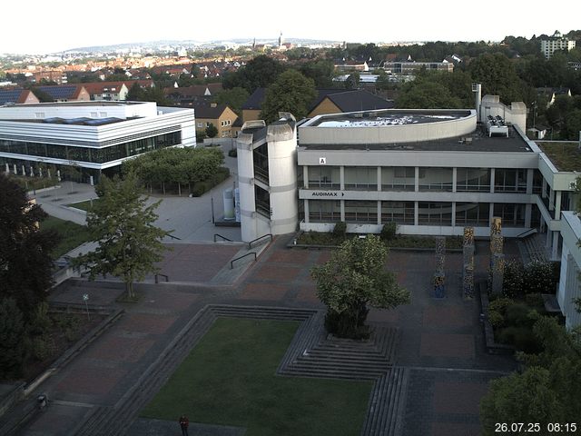 Foto der Webcam: Verwaltungsgeb&auml;ude, Innenhof mit Audimax, H&ouml;rsaal-Geb&auml;ude 1