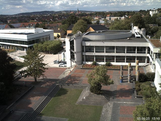 Foto der Webcam: Verwaltungsgeb&auml;ude, Innenhof mit Audimax, H&ouml;rsaal-Geb&auml;ude 1