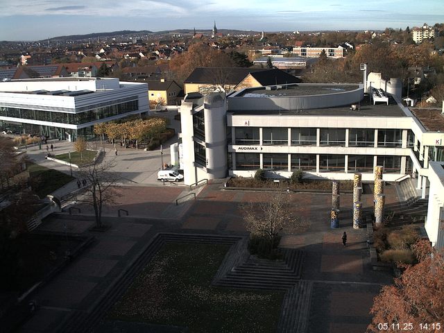Foto der Webcam: Verwaltungsgeb&auml;ude, Innenhof mit Audimax, H&ouml;rsaal-Geb&auml;ude 1
