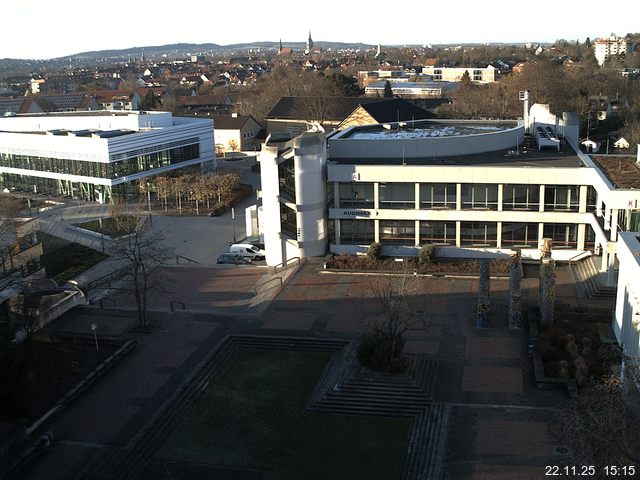 Foto der Webcam: Verwaltungsgeb&auml;ude, Innenhof mit Audimax, H&ouml;rsaal-Geb&auml;ude 1